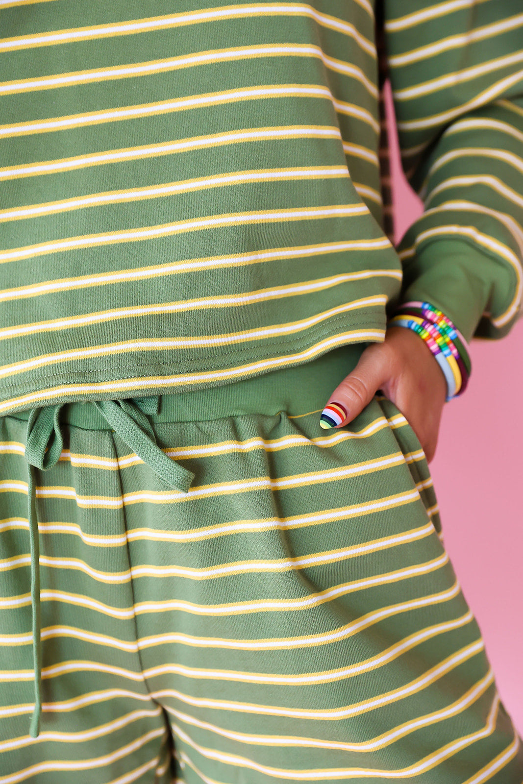 Always Something Fun Stripe Set – Olive/Yellow