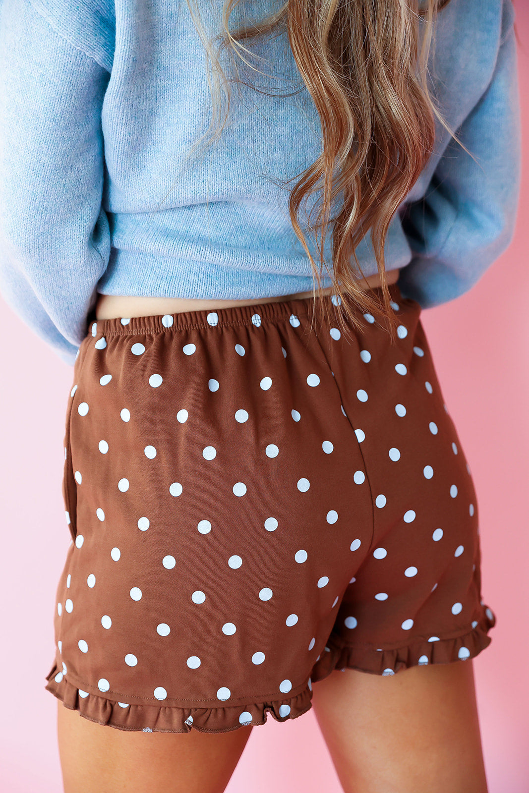 On The Dot Shorts – Chocolate/Sky