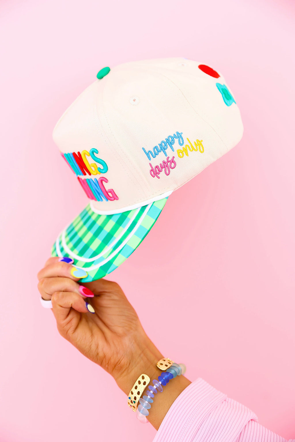 Lucky Things Are Coming Embroidered Trucker