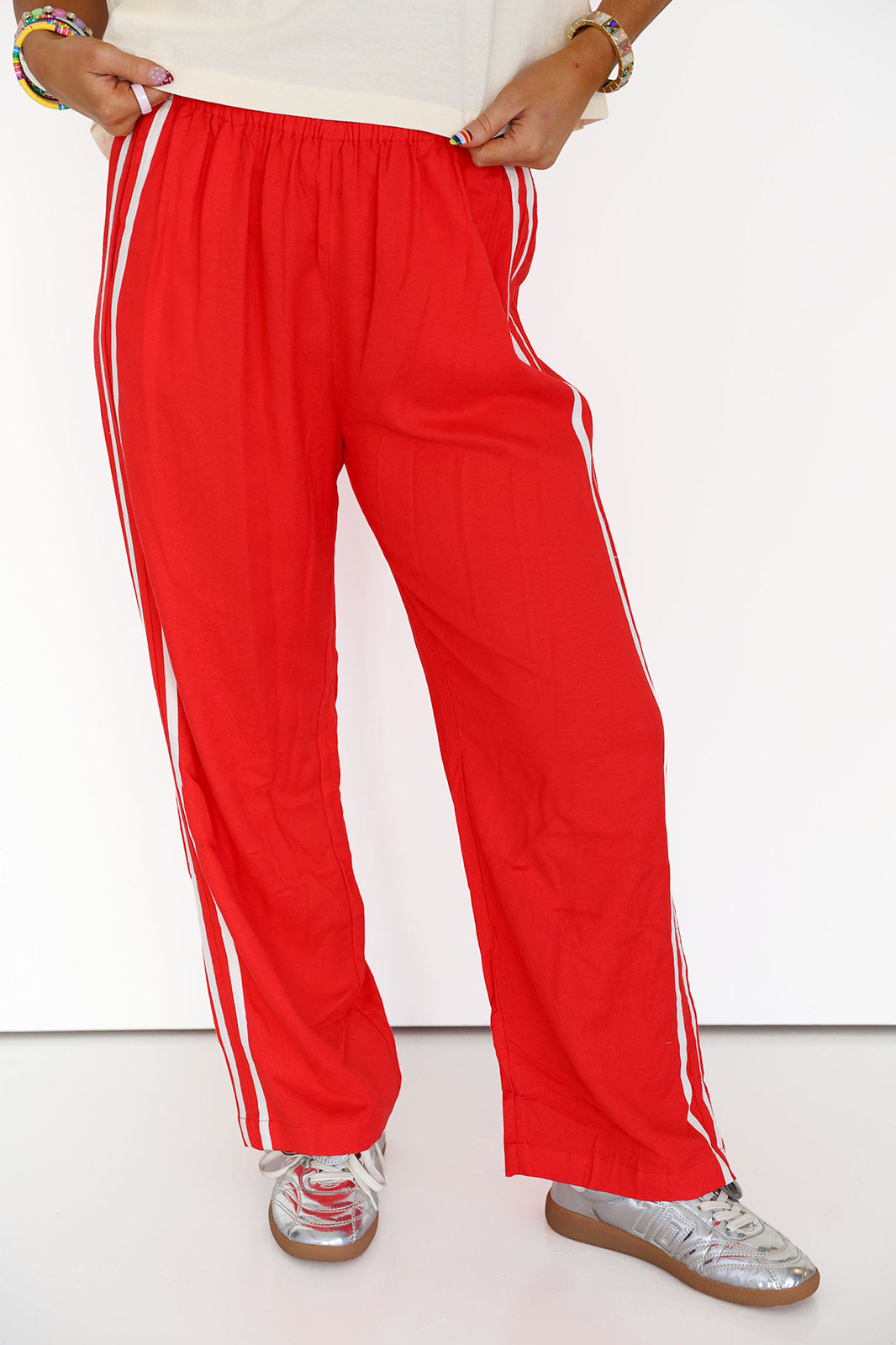 First String Track Pants-Red