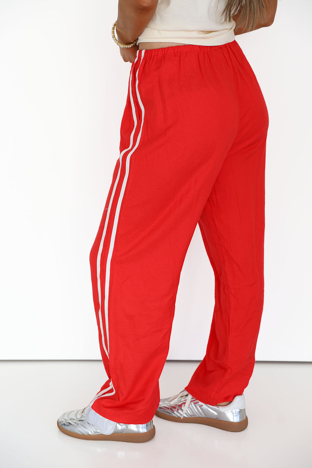 First String Track Pants-Red