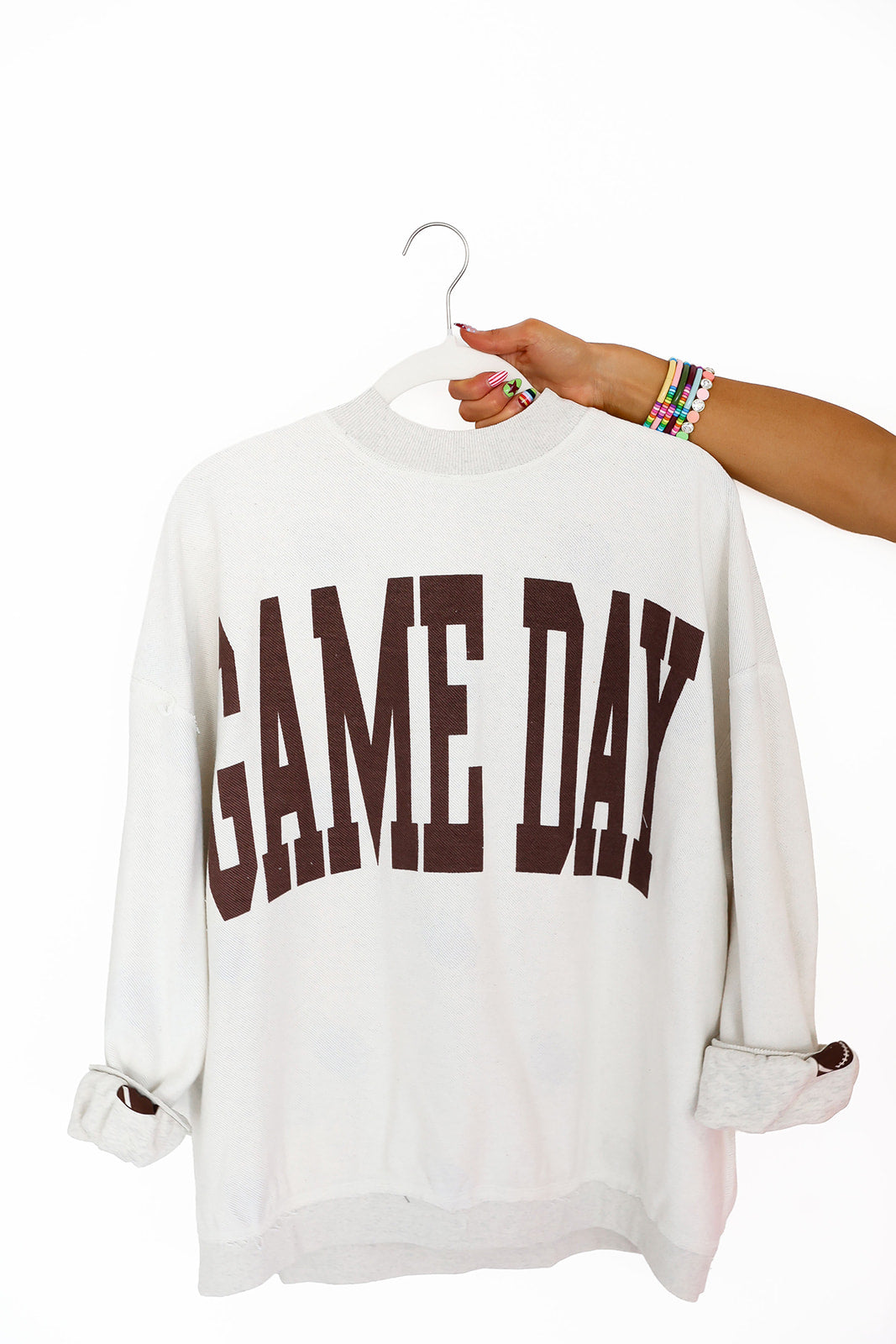 Two Sides To Game Day Sweatshirt - Grey