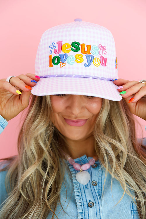Jesus Loves You Trucker Hat- Purple