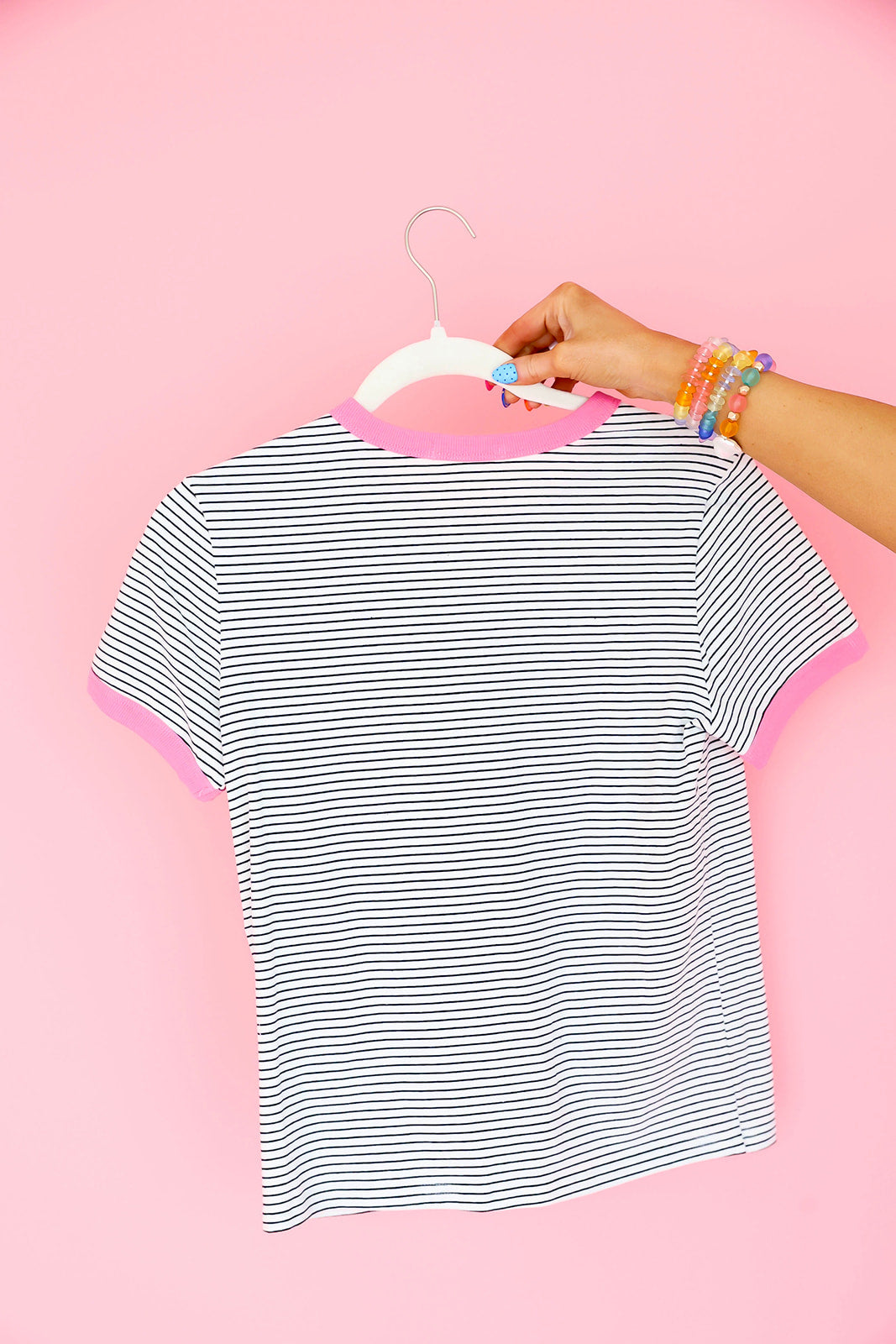 Pop of Pink Striped Tee