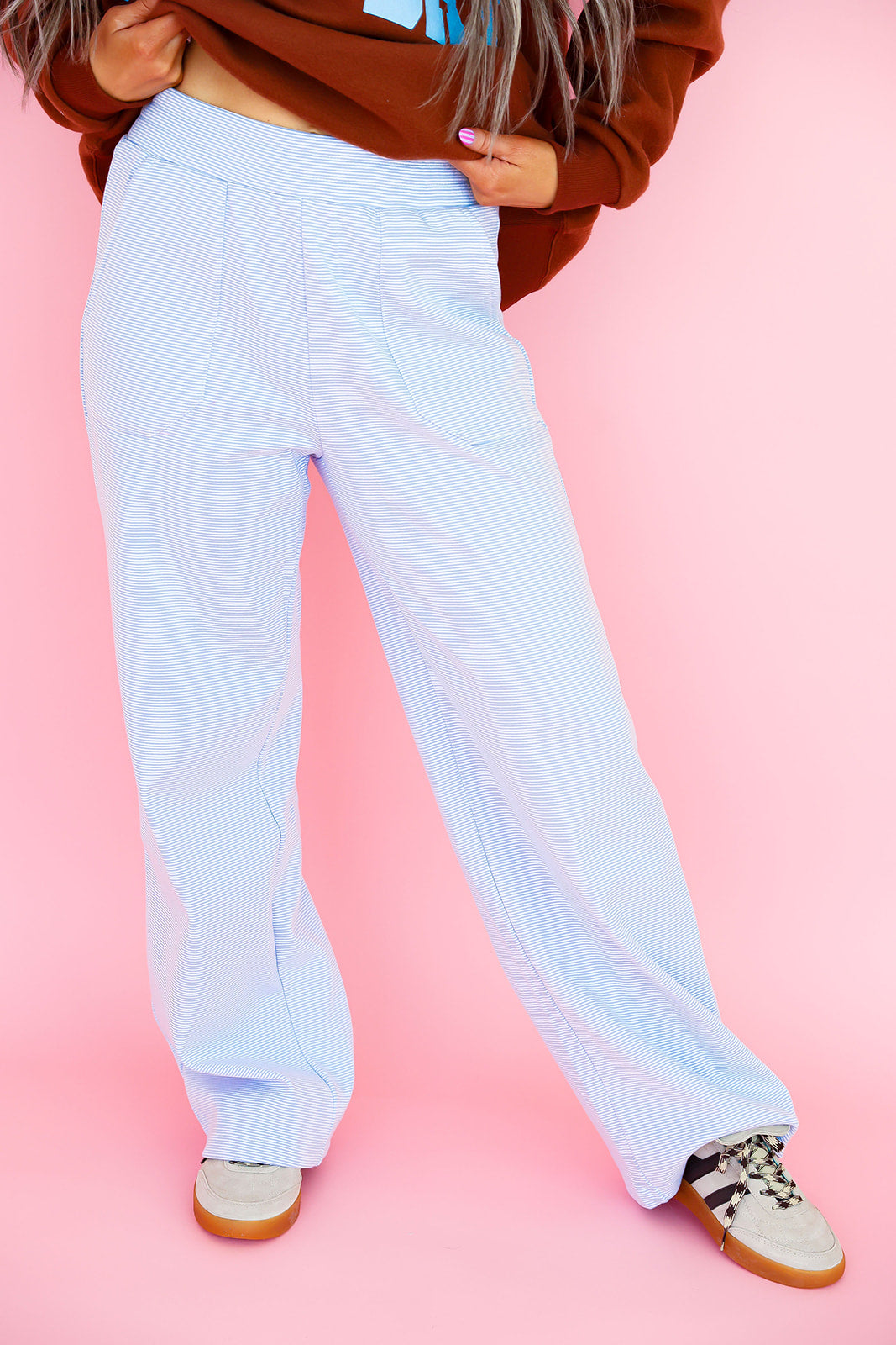 Blue Cloud Striped Pant