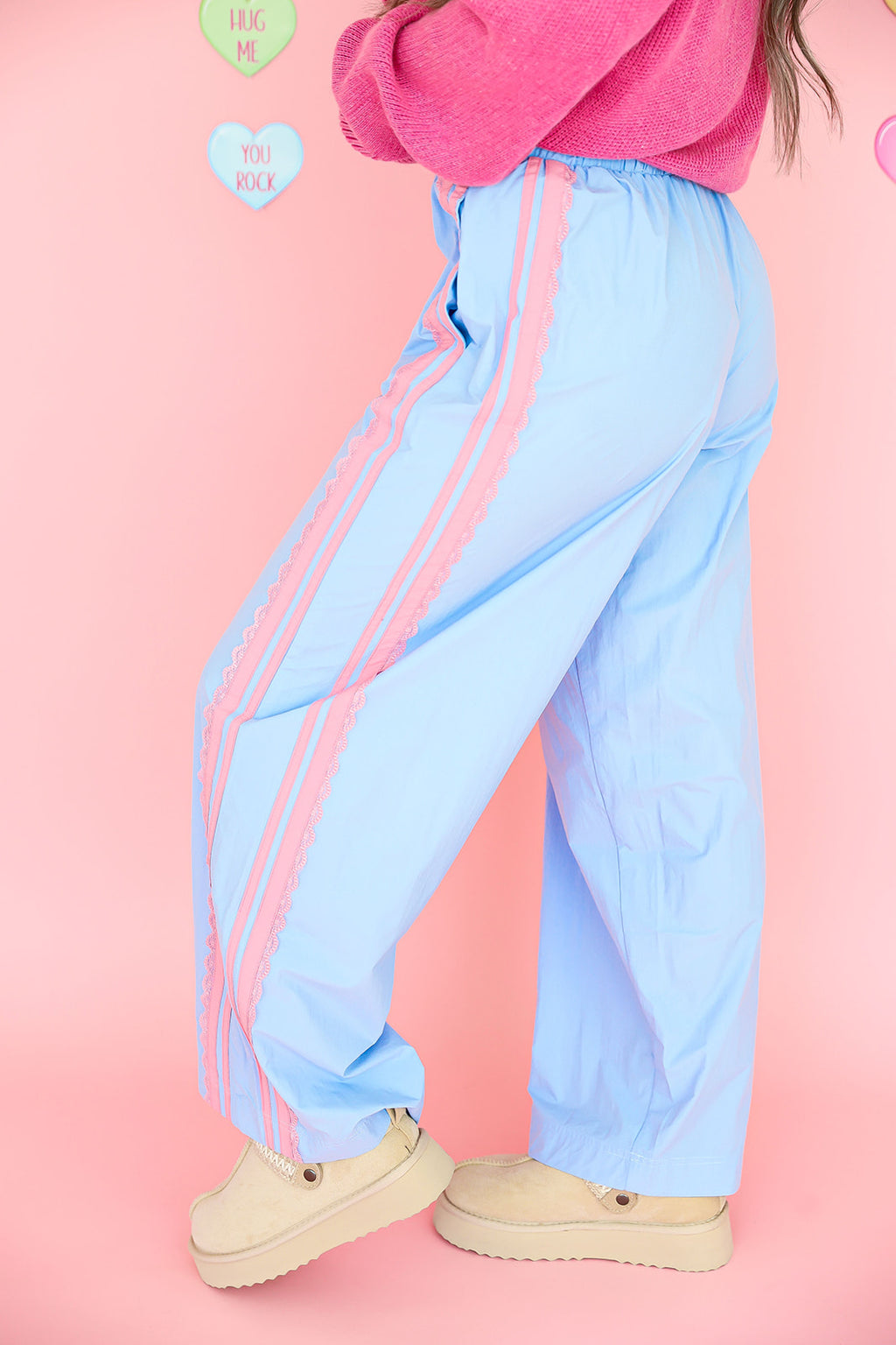 Blue Hour Stripe Pants – Sky Blue/Pink