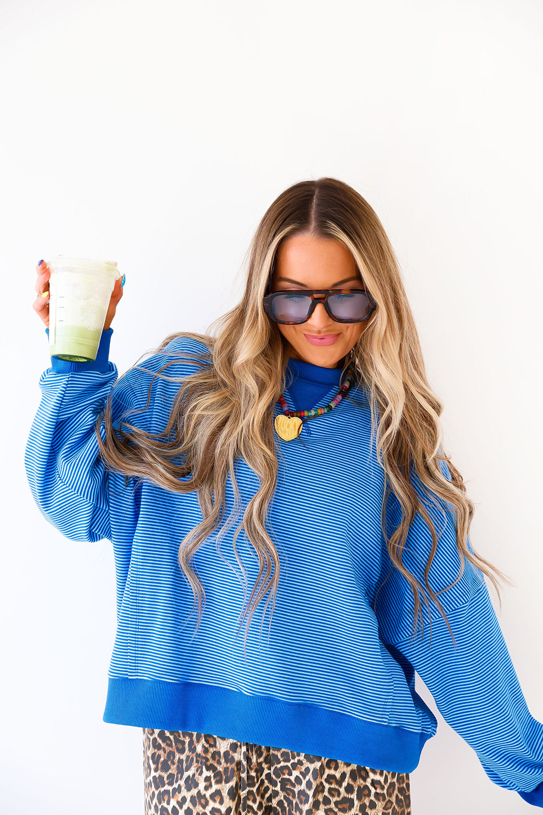 Blue Mood Striped Crew