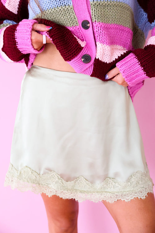Blushing About You Skort- Matcha