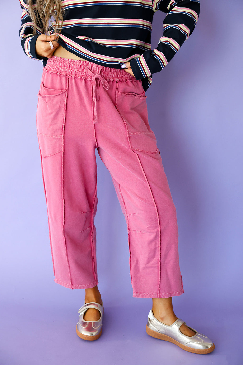 Bright Side Pants- Rose