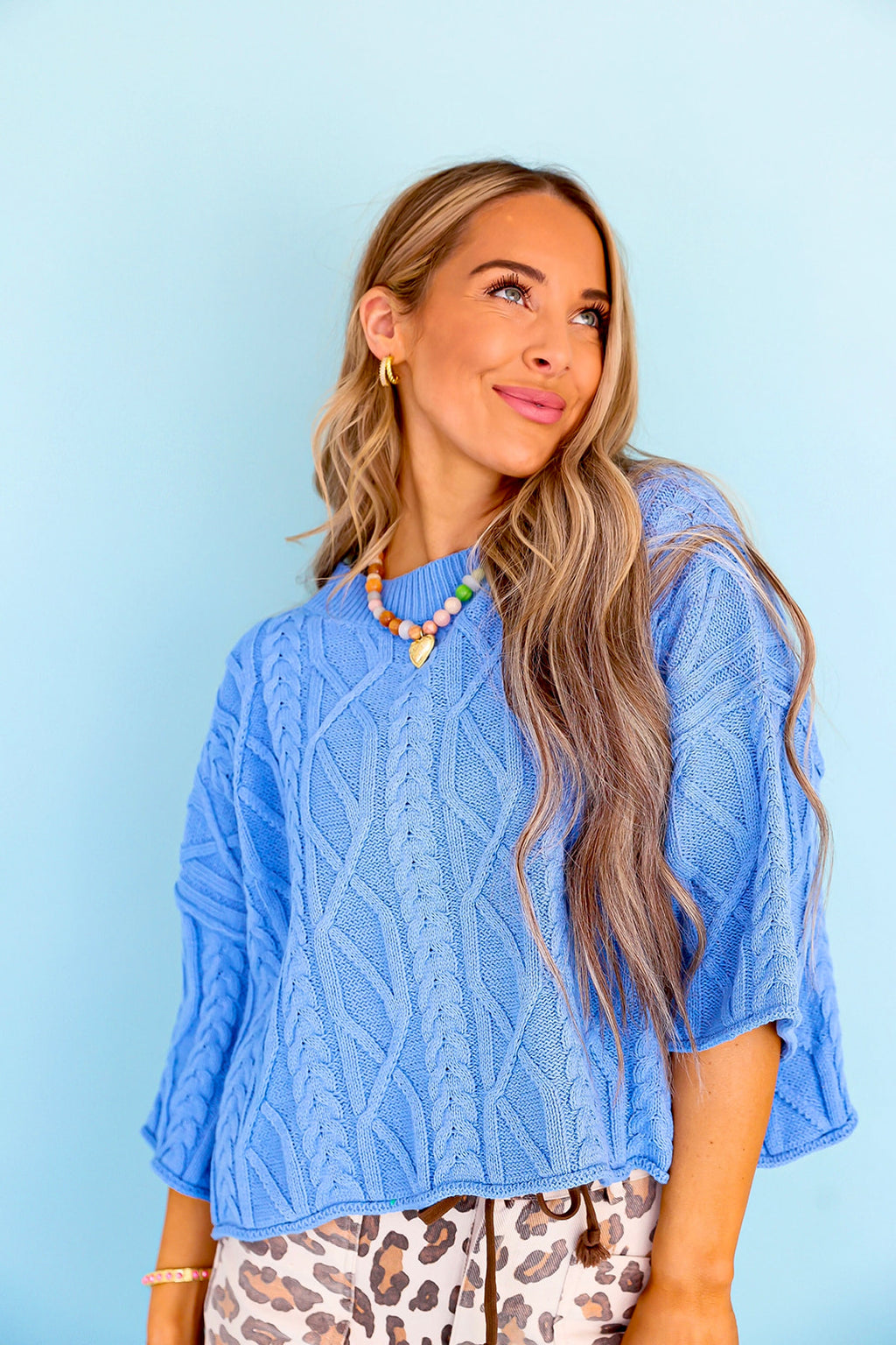 Cable & Cozy Sweater- Blue