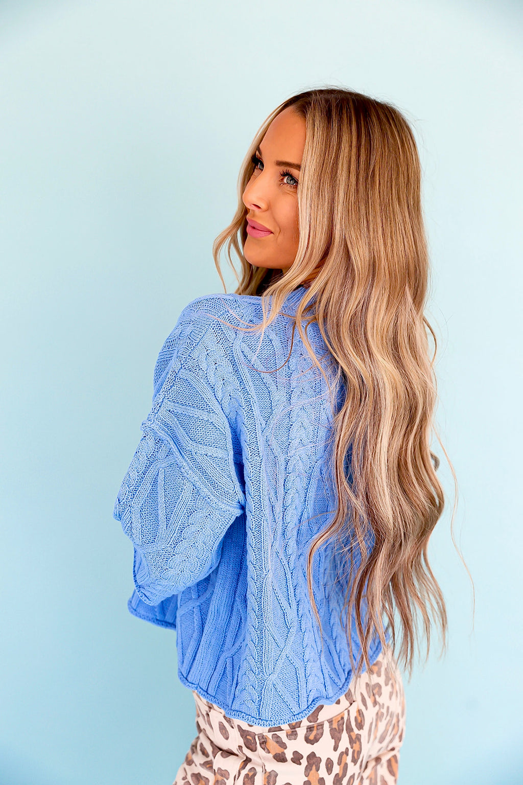 Cable & Cozy Sweater- Blue