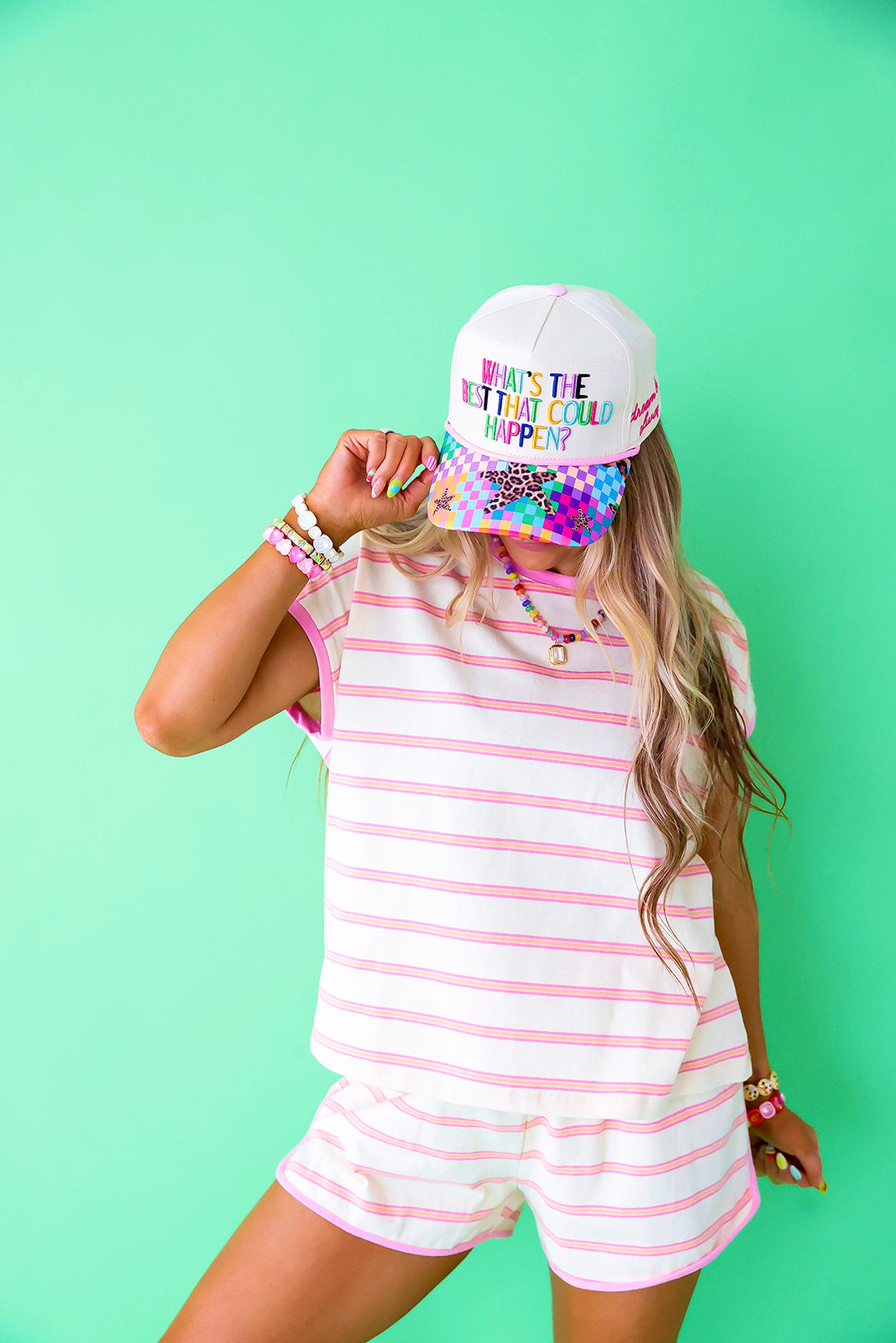 Candy Pink Stripe Set