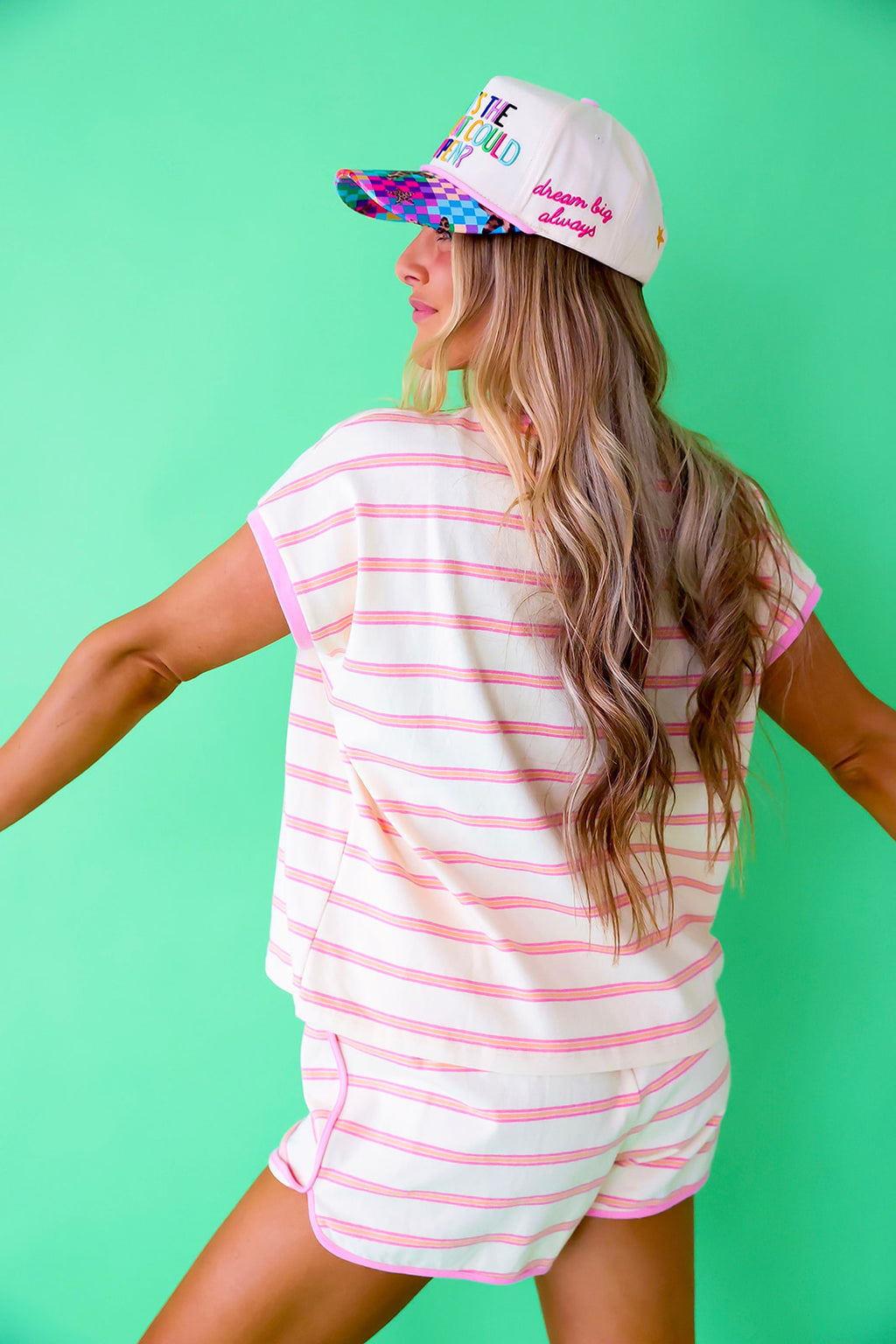Candy Pink Stripe Set
