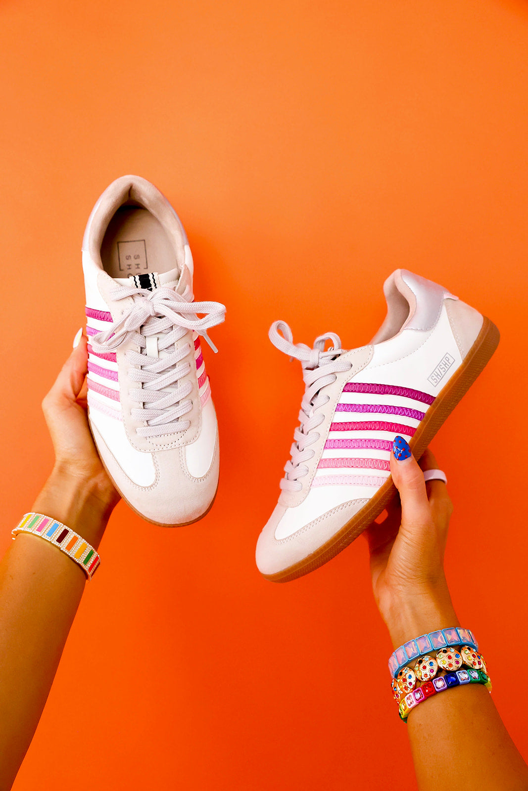 Candy Pink Stripe Sneakers