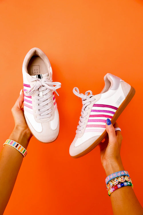 Candy Pink Stripe Sneakers