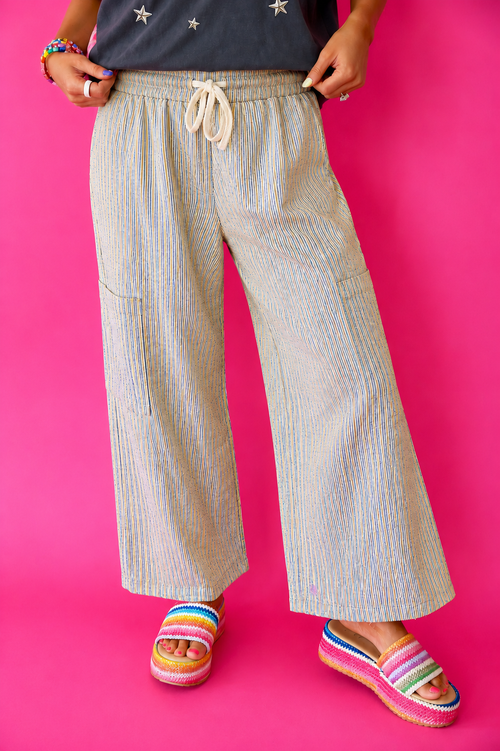 Daydream Pants- Blue/Yellow Stripe