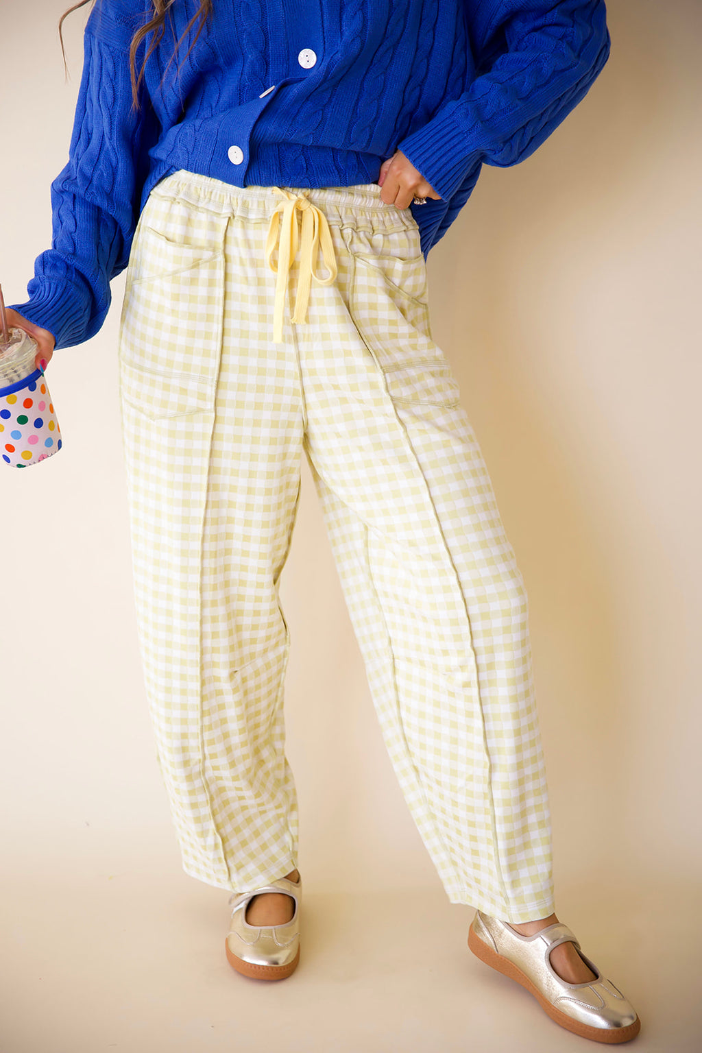 Check Your Schedule Barrel Pants-Lime