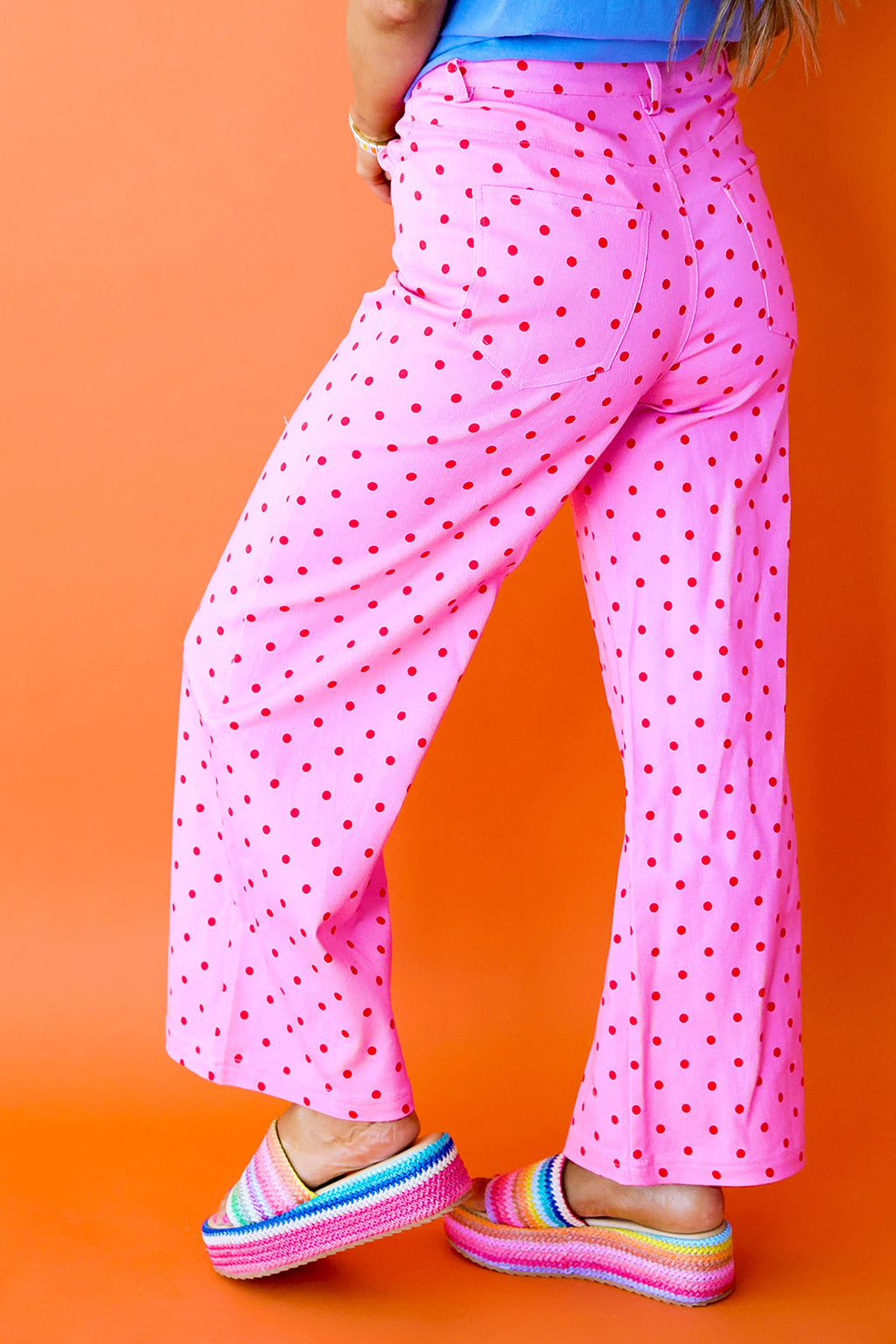 Class Act Polka Dot Pants – Pink/Red