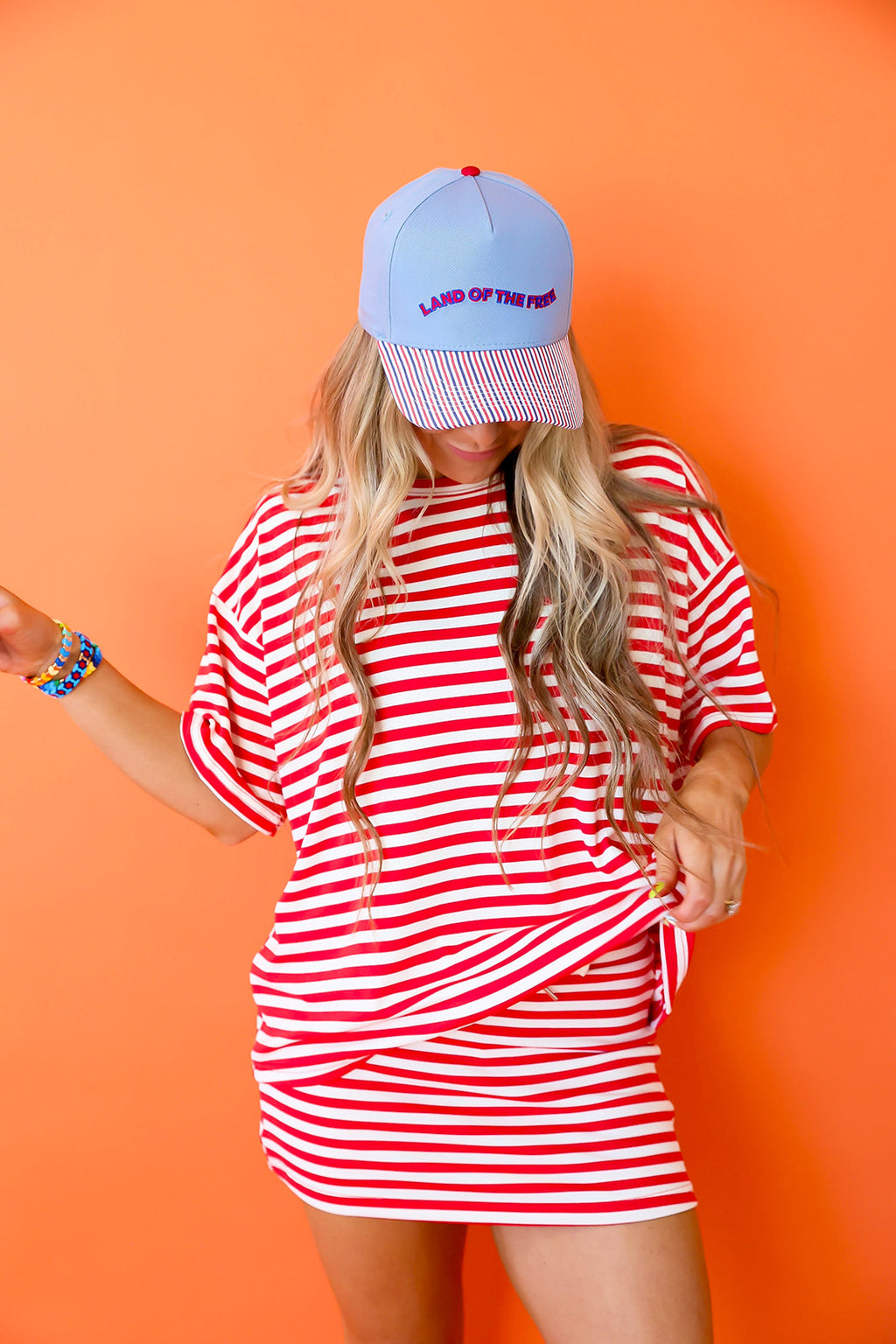 Coast Along Stripe Set - Red