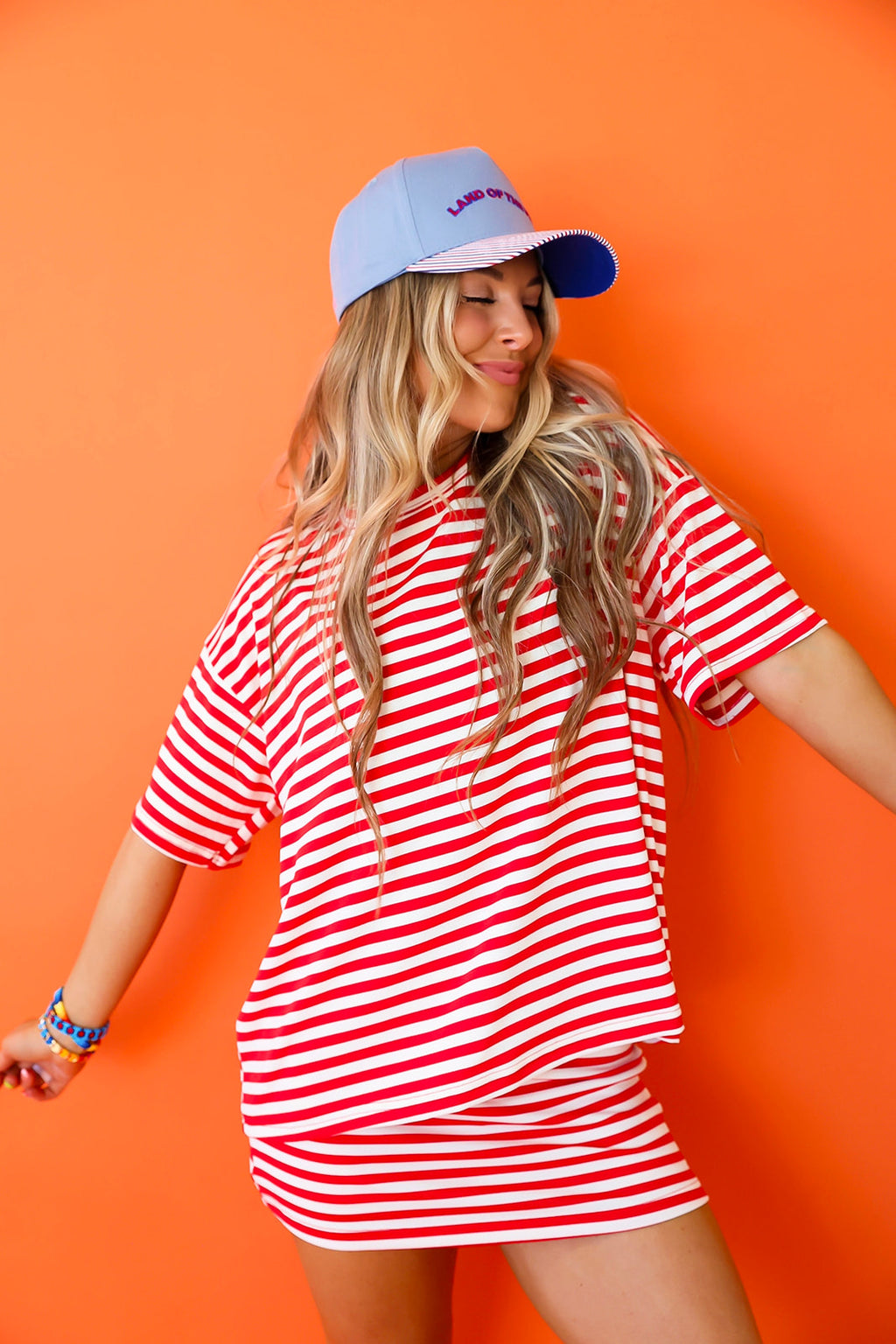 Coast Along Stripe Set - Red