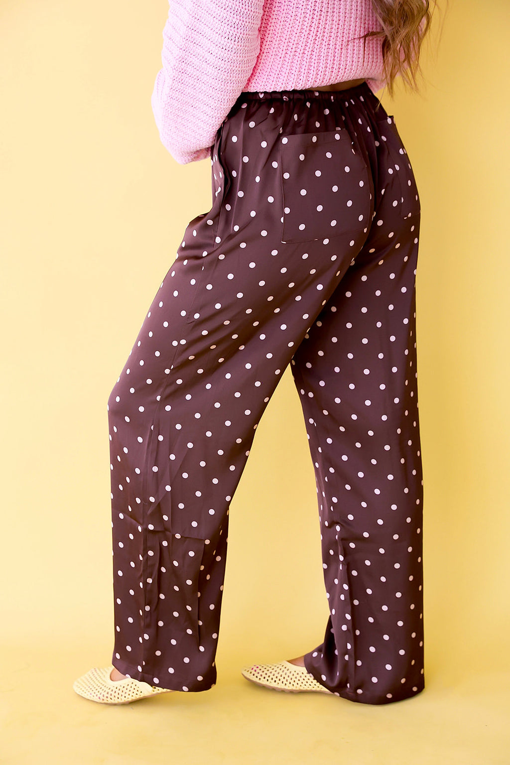 Cocoa Crush Polka Dot Satin Pants