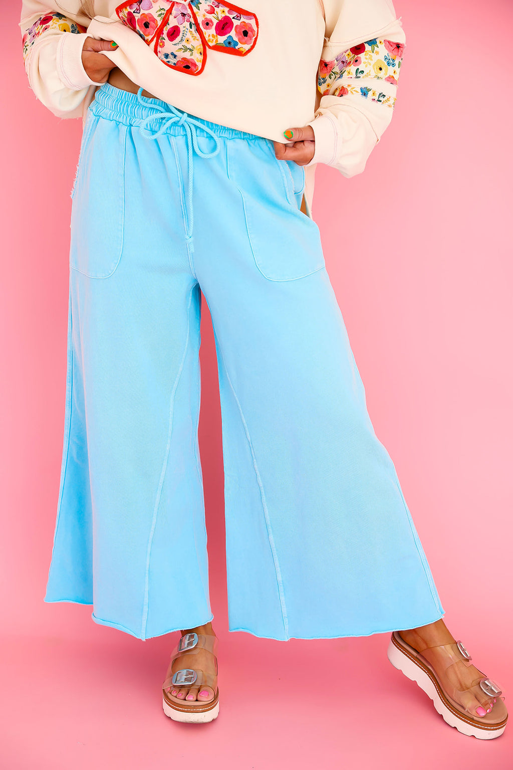 Color Crush Wide Leg Pant – Aqua
