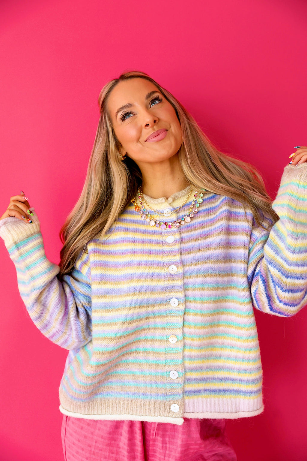 Colorburst Knit Cardigan – Lime