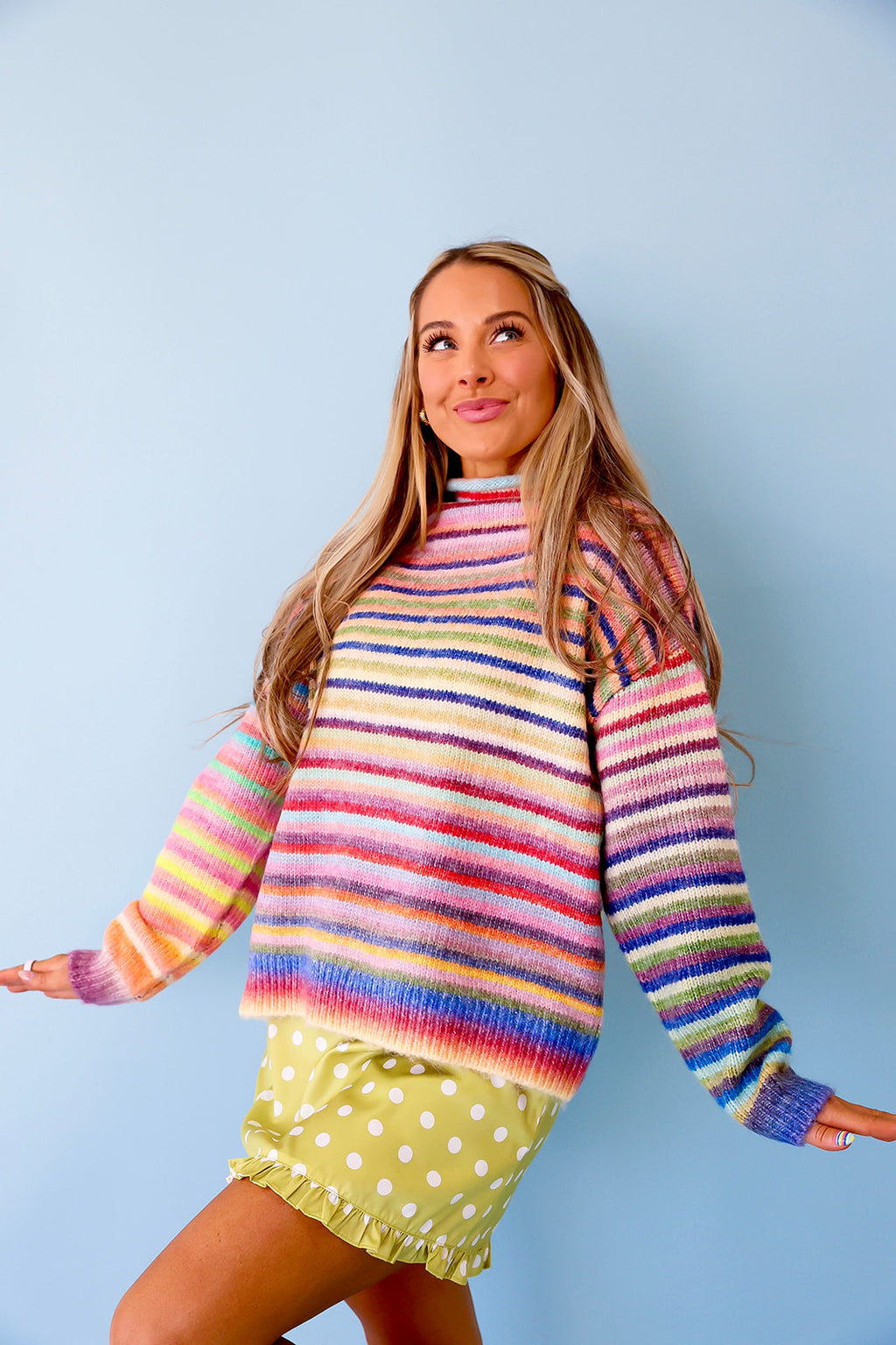 Colorburst Knit Mockneck Sweater
