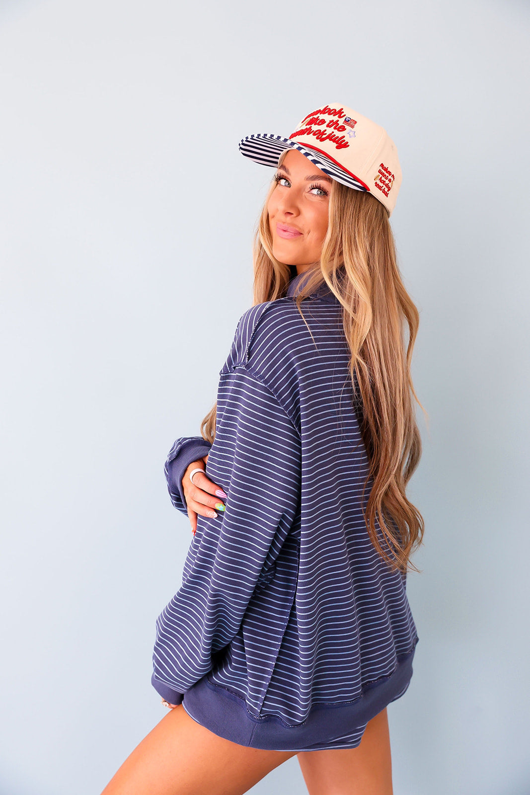 Comfy Club Mockneck– Navy/Blue