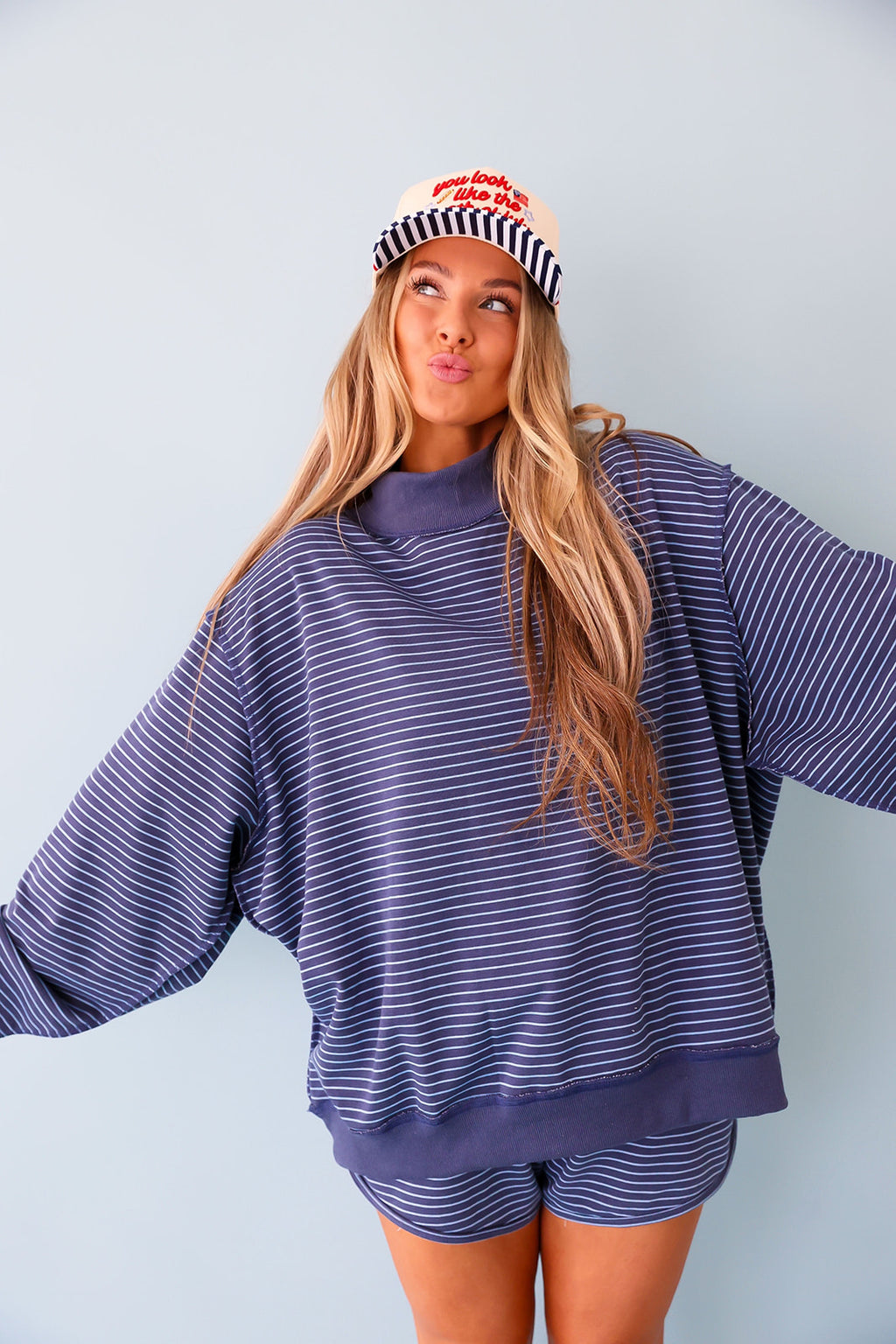 Comfy Club Mockneck– Navy/Blue