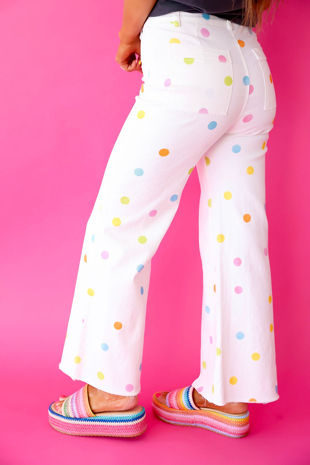 Confetti Classroom Jeans- White