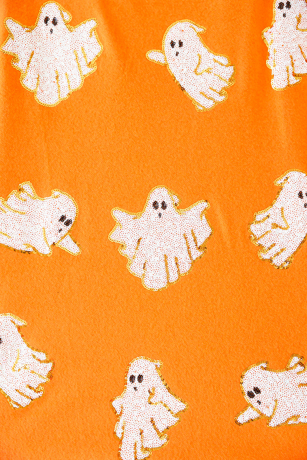 Spooky & Sparkly Ghost Sweatshirt-Orange