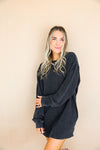 Fall Breeze Tunic Dress-Black