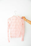 Lace Long Sleeve Layering Top-Blush