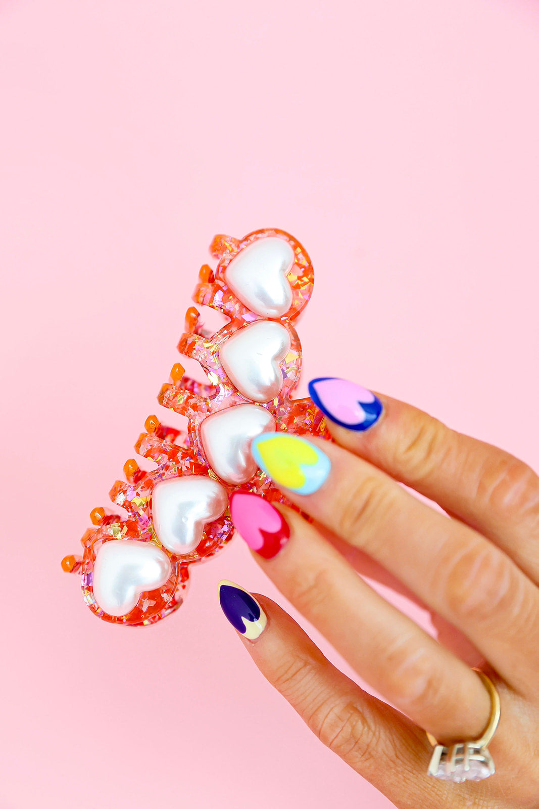 Confetti Hearts Claw Clip