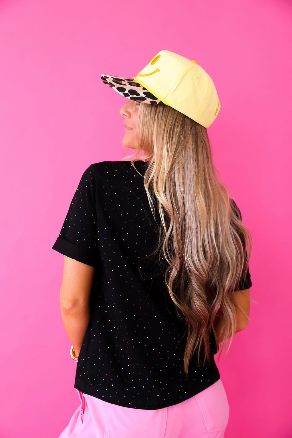 Confetti Sprinkle Top- Black