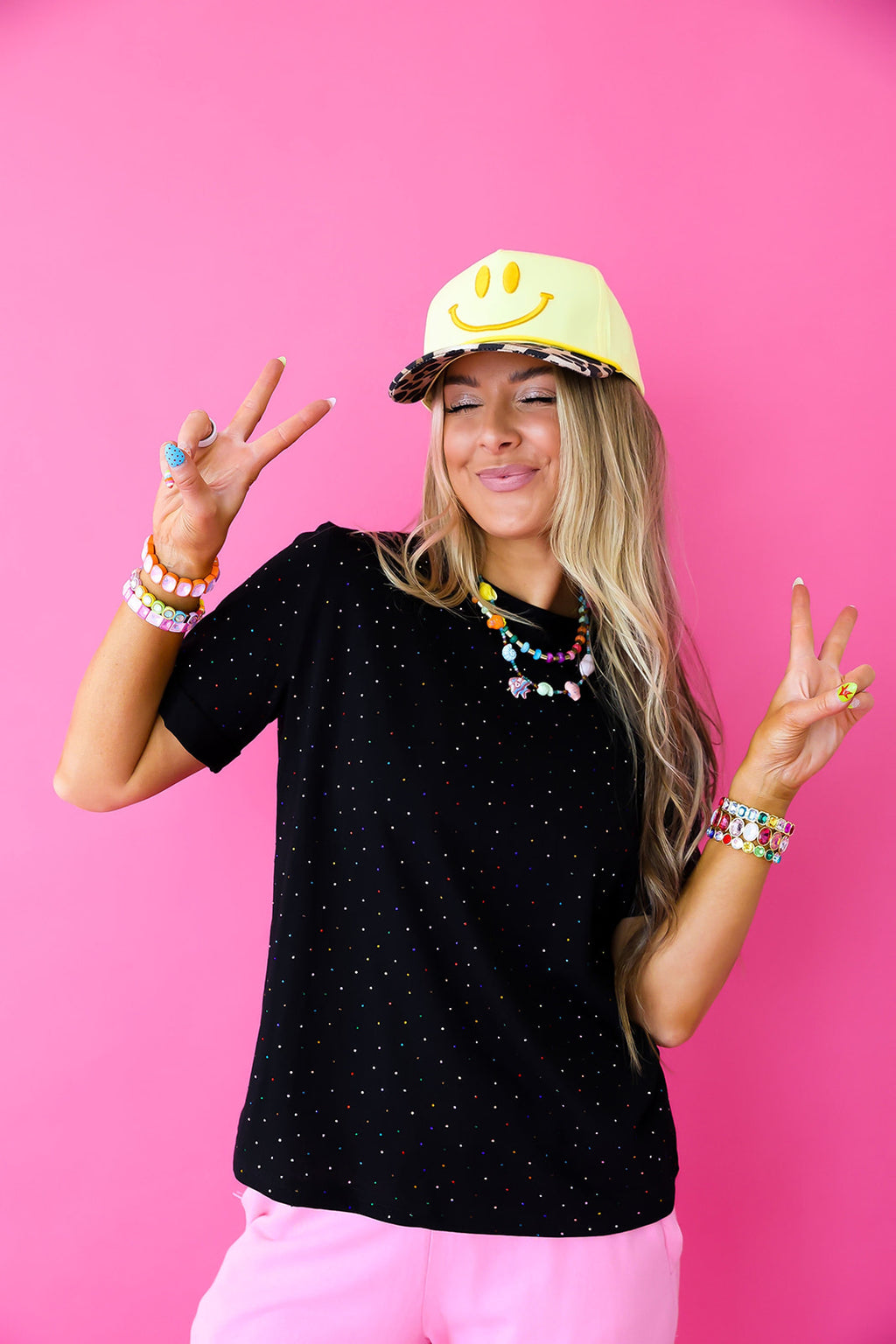 Confetti Sprinkle Top- Black