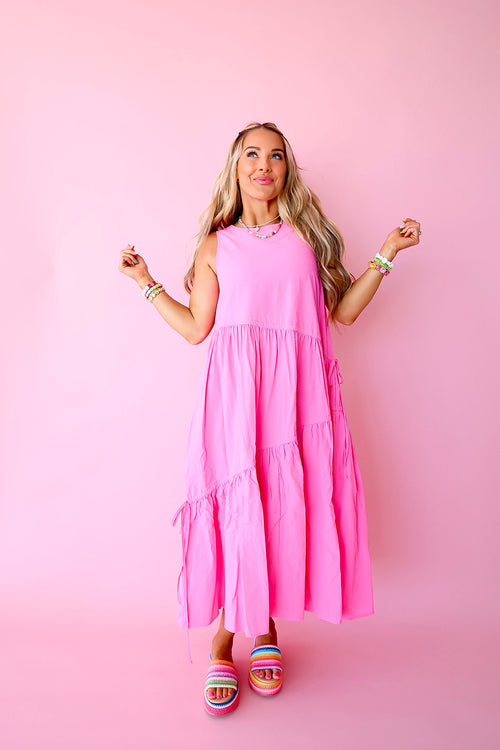 Cotton Candy Twirl Midi Dress