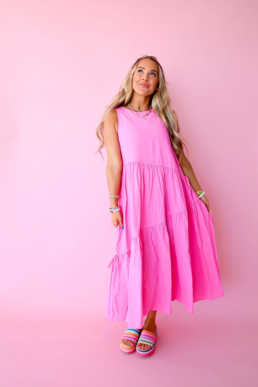 Cotton Candy Twirl Midi Dress
