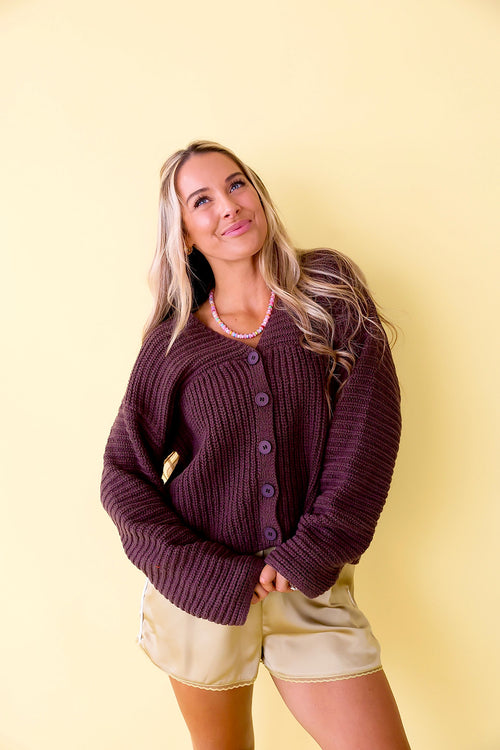 Cozy Girl Cardigan - Espresso