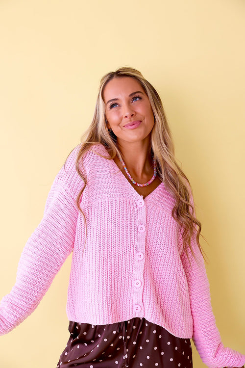 Cozy Girl Cardigan - Pink