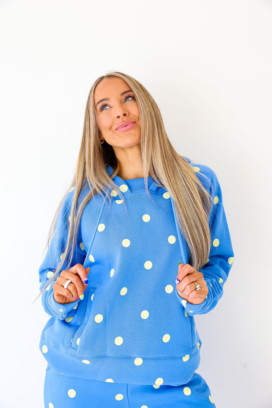 Cozy In Polka Dots Set- Blue/Yellow