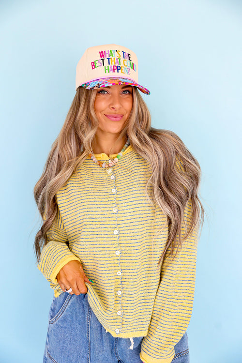 Cozy On Up Sweater- Butter Stirpe
