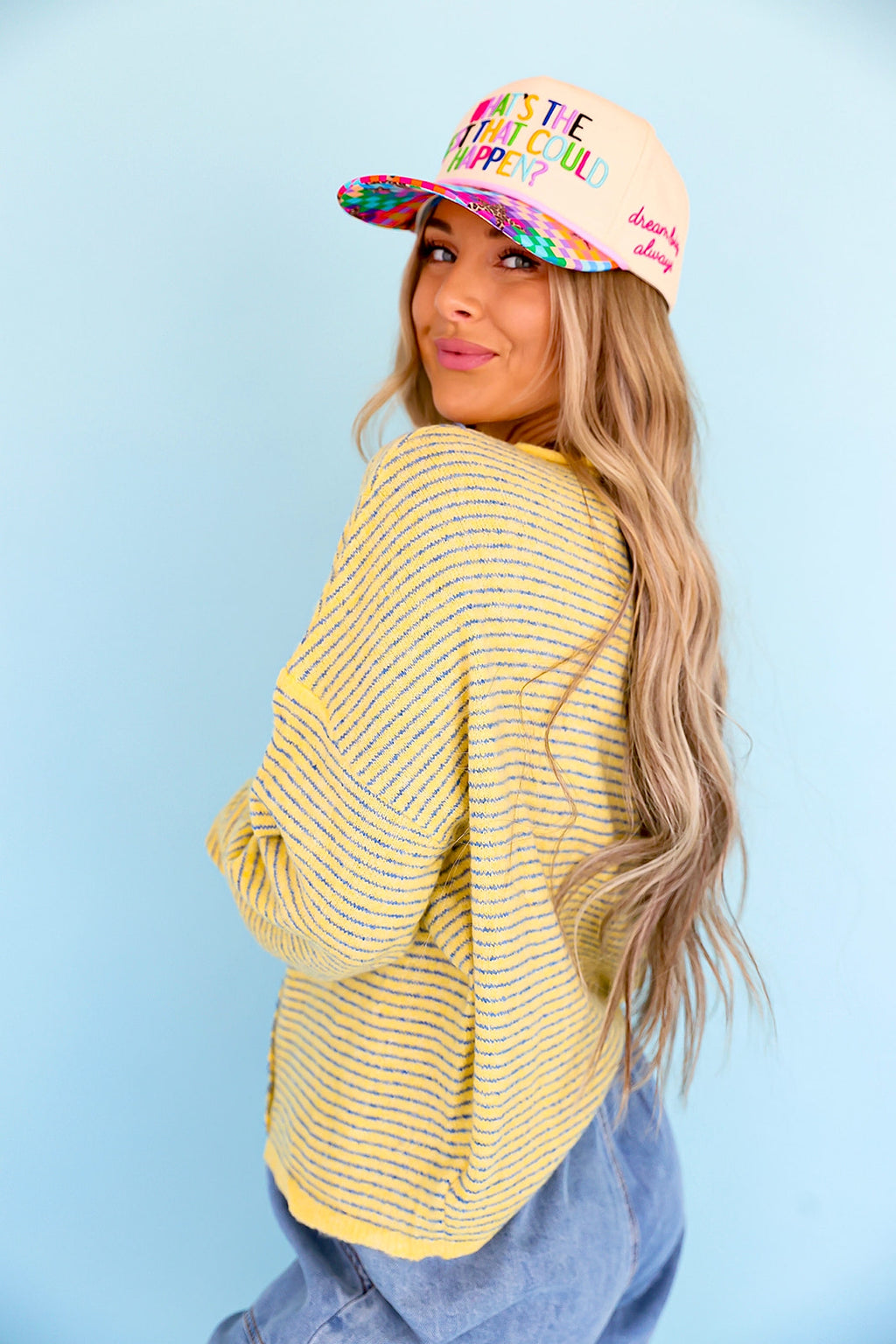 Cozy On Up Sweater- Butter Stirpe