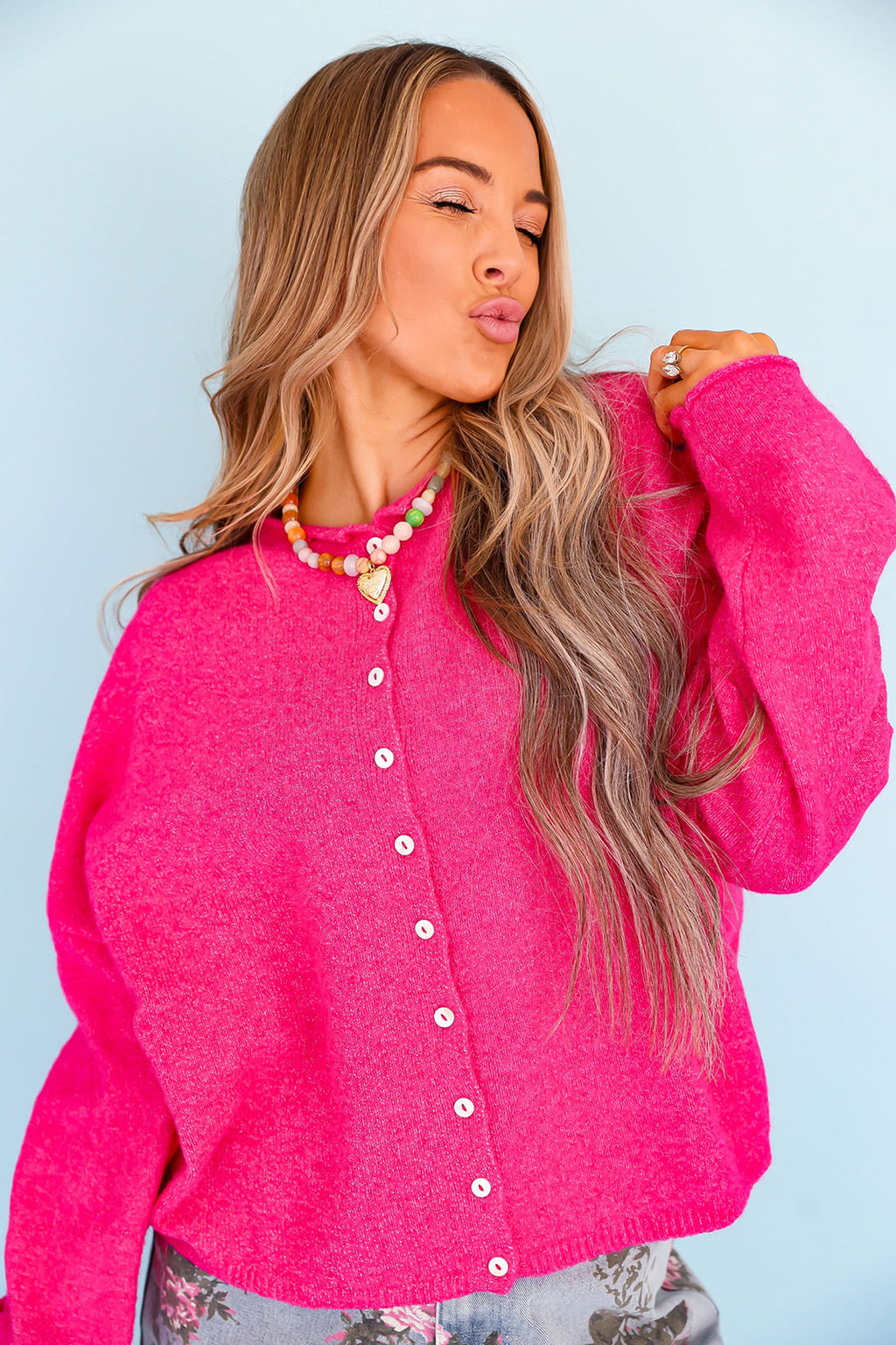 Cozy On Up Sweater- Fuchsia