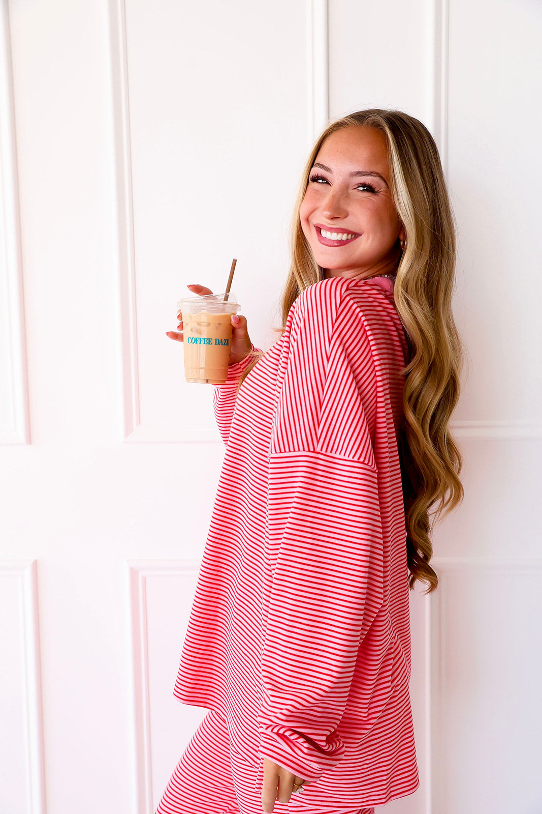 Cozy Weekend Striped Top- Pink/Red