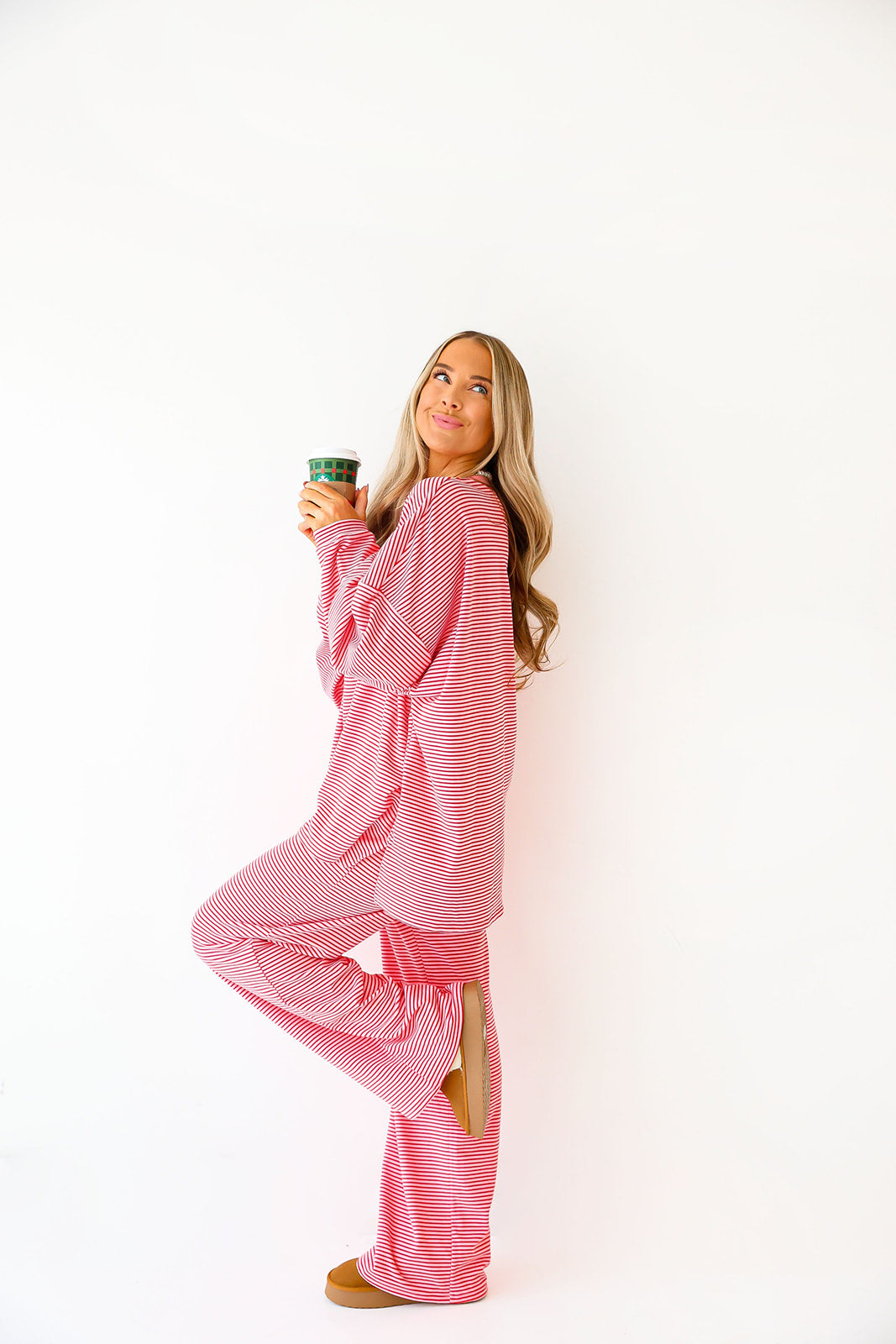 Cozy Weekend Striped Top- Pink/Red (PREODER END OF JAN OR SOONER)