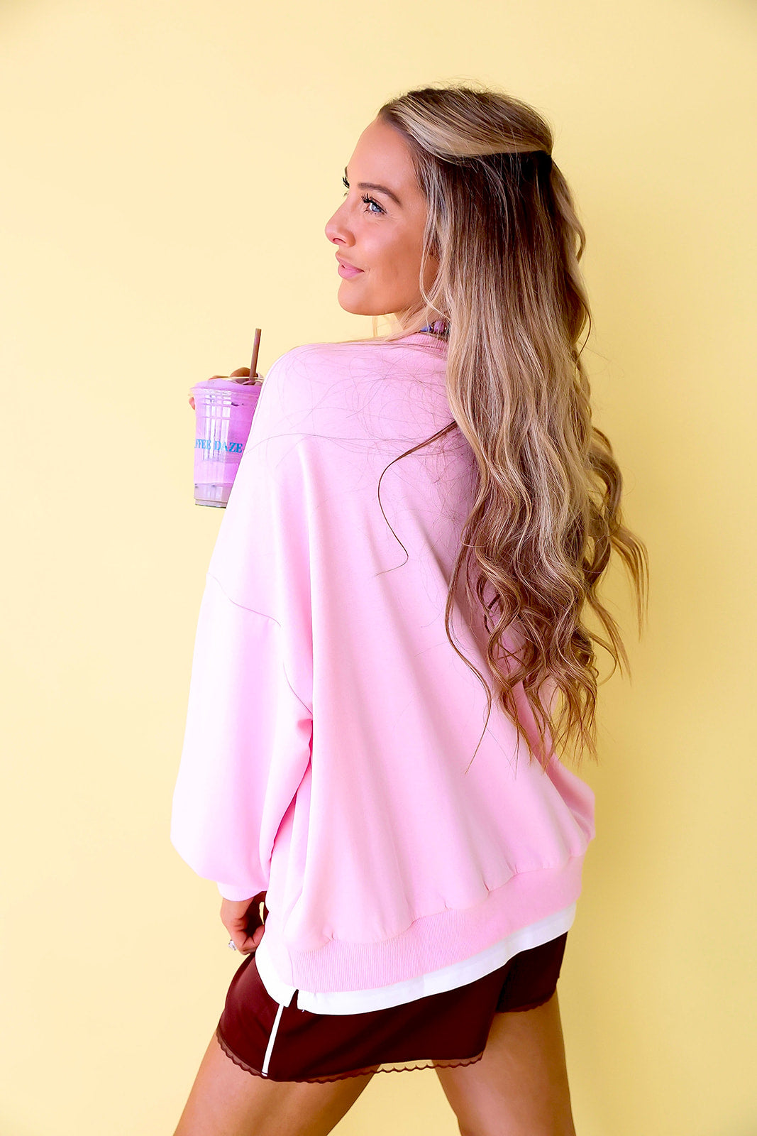Crisp & Cozy Pullover-Pink/White