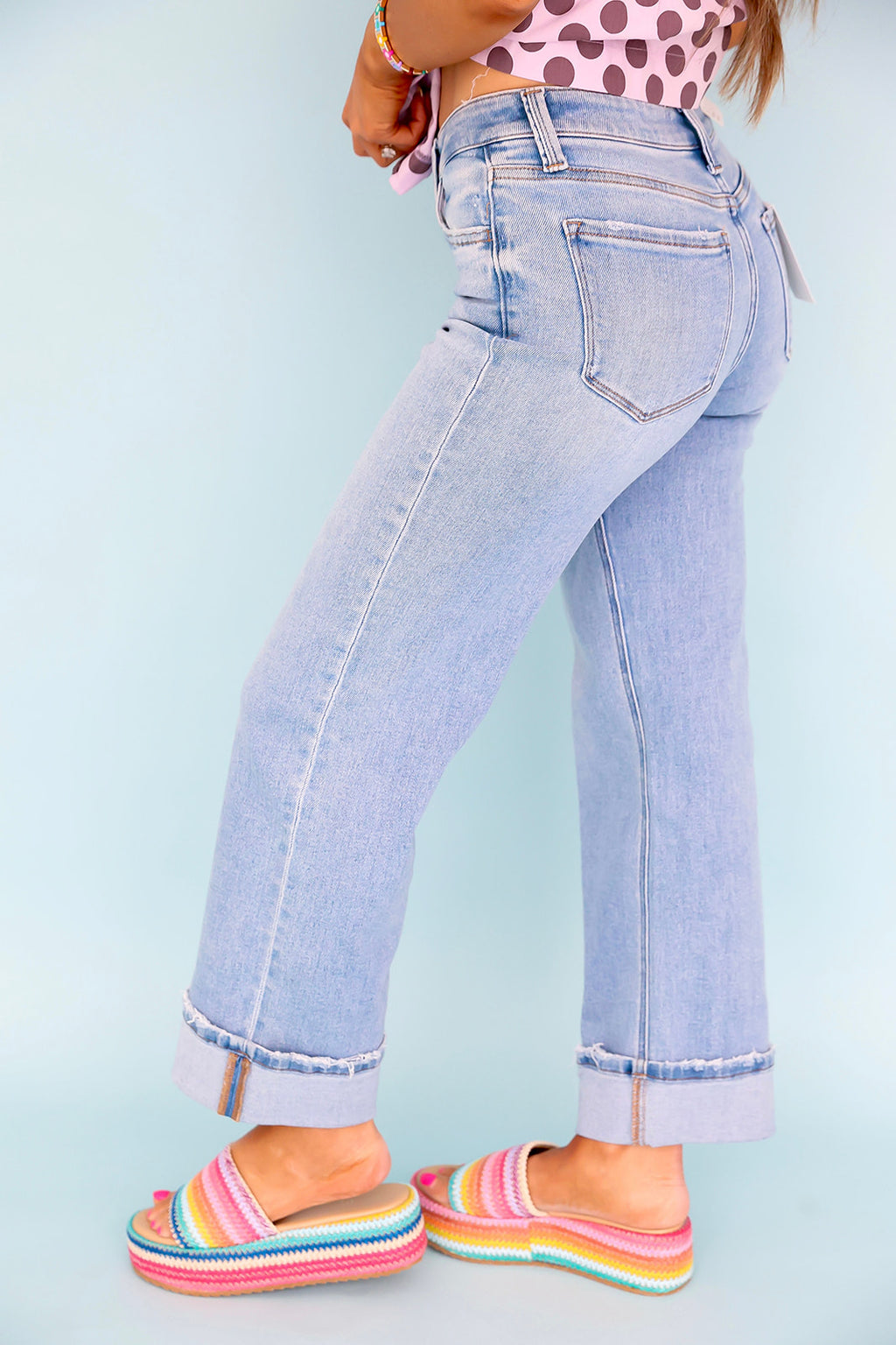 Cuffed Up Denim Jeans