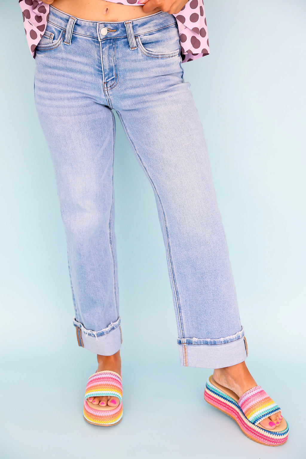Cuffed Up Denim Jeans